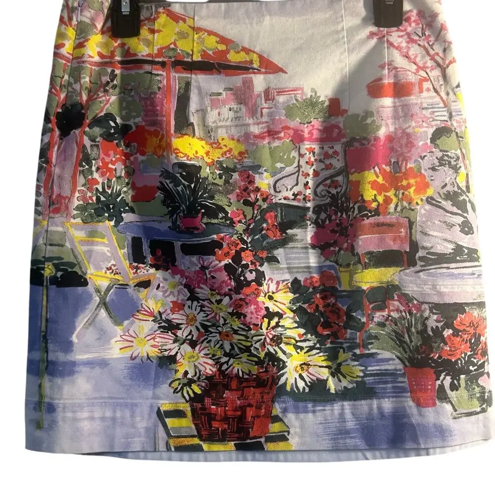 Talbots floral garden lined skirt size 4 officewear business casual vacation